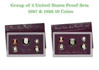 Group of 2 United States Mint Proof Sets 1987-1988