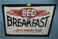 Bed and Breakfast retro style advertising sign