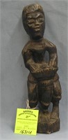 Antique hand carved African drummer