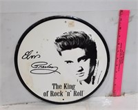 Elvis  The King of Rock N Roll Round Tin Sign