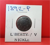 1892 Liberty "V" Nickel
