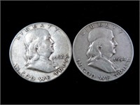 1952 AND 1954-D FRANKLIN HALF DOLLARS