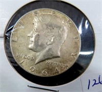 1964 KENNEDY SILVER HALF DOLLAR - 90%