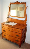 Vintage Dresser w/Mirror, Lantern