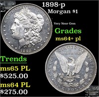 1898-p Morgan Dollar $1 Grades Choice Unc+ PL