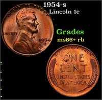 1954-s Lincoln Cent 1c Grades GEM++ RB