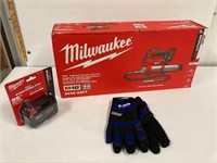 Milwaukee Grease Gun w Battery and Gloves