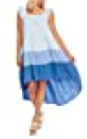 Mud Pie Women's Sleeveless Colorblock Dress, Blue,