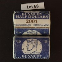 (2) $10 Kennedy Half Dollars