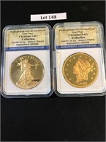(2) Tribute Double Eagle Coins