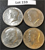 (4) Kennedy 1/2 Dollars