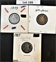 (3) Seated Dimes