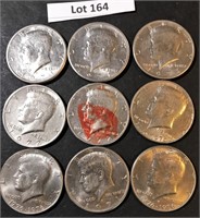 (9) Kennedy 1/2 Dollars
