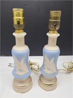 Pair of Vintage Aladdin Dresser Lamps 11.5" h
