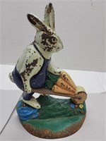 Cast iron doorstop easter bunny rabbit 9"h
