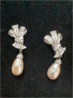 Silver tone clip on earrings