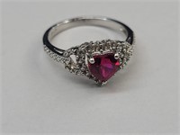 925 Ruby Size 7 Ring