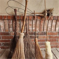 Vintage Brooms & Rugbeater Lot