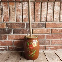 Hand Painted Butter Churn