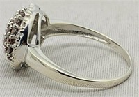 10KT WHITE GOLD 1.13CTS RED/WHITE DIAMOND RING