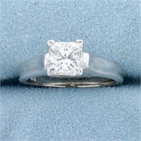 GIA Certified 1.5ct Princess Solitaire Diamond Eng