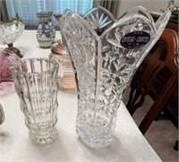 Crystal Vase and Glass Vase