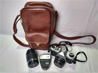 Pentax K1000 with Case, Flash, Lenses, Papers