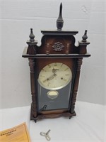 Vintage Linden 31 Day  Clock w Key 12 x 25" h