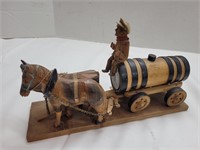 Wooden Horse& Ox Drawn Barrel Wagon