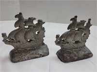Cast iron ship bookends