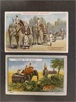 ELEPHANTS: 2 x Rare Victorian Trade Cards
