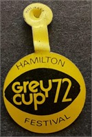 1972 Hamilton Grey Cup  Button