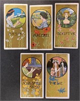 5 x Scare STOLLWERCK CHOCOLATE Cards (1899)