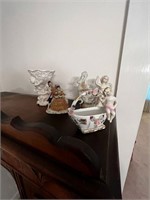 Lot of Vintage Porcelain with Two Cherub