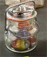 Tiny Snaplid Jar with Marbles