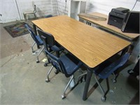 Particle Board Table with 5 Chairs