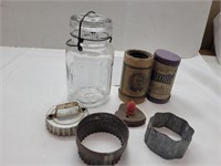 United Drug Co. Canning Jar, Cookie Cutters & wax