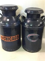 Lot of 2 Lg. Blue Painted Chicago Bears