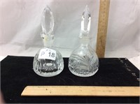 Two Beautiful Waterford Crystal Perfume Bottles