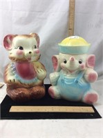 Two American Bisque Cookie Jars