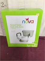 NIB Raised Toilet Seat With Arms, Locking