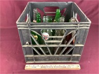 Milk Crate With Vintage Soda Bottles