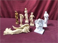 Group Of 7 Classical & Other Statues