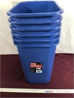 Six New Commercial 7 Gallon Trash Cans, By Suncast