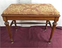 Antique Mahogany Upholstered Bench