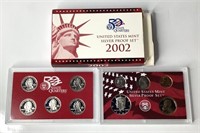 2002 US mint silver proof coin set