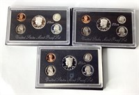 1996, 97, 98 US silver proof coin sets