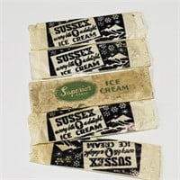 Lot Of 5 Sussex NB Ice Cream Sticks (Vintage)