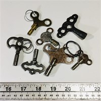 Lot Of 7 Antique Clock Keys