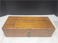 Brown and Sharp wood advertising box